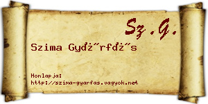 Szima Gyárfás névjegykártya
